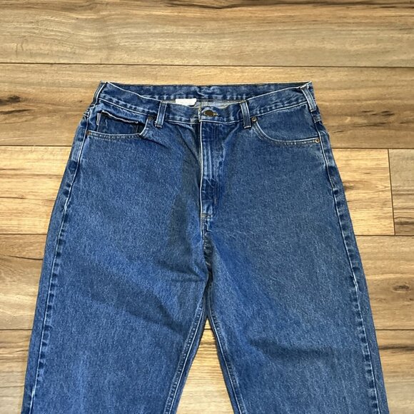 Men's Carhartt Relaxed Fit Denim Jeans SZ 38x32 Blue Cotton Casual Work B160 DST - Picture 2 of 11